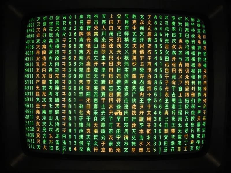 Teletext screen showing 64x64 grid structure of the Yilin