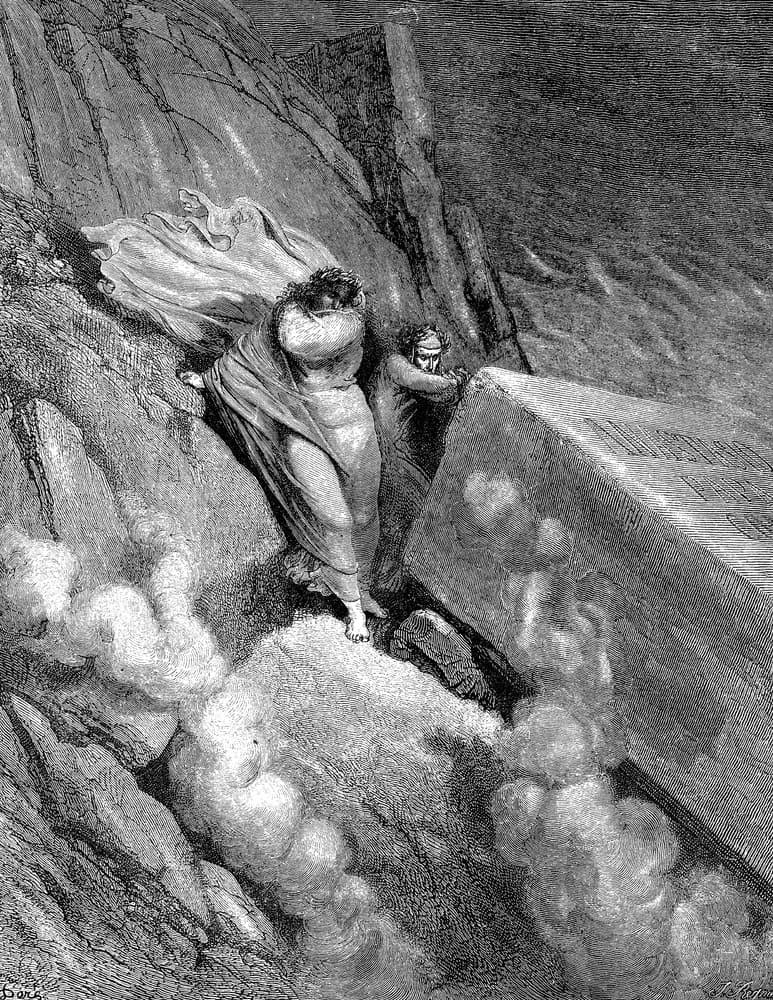 Dante and Virgil Edge of Abyss by Gustave Dore