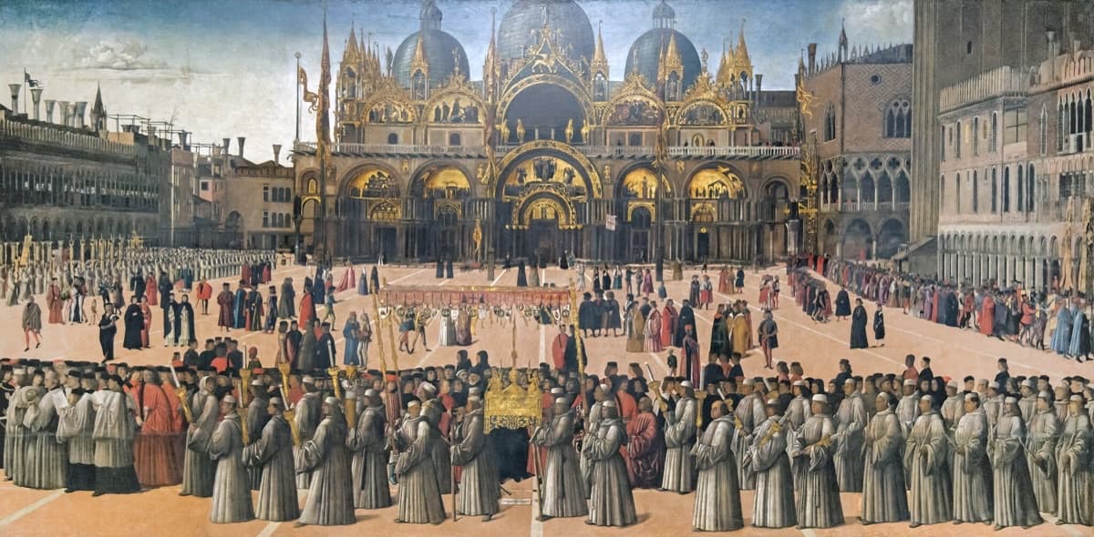 Bellini Procession in St Marks Square by Gentile